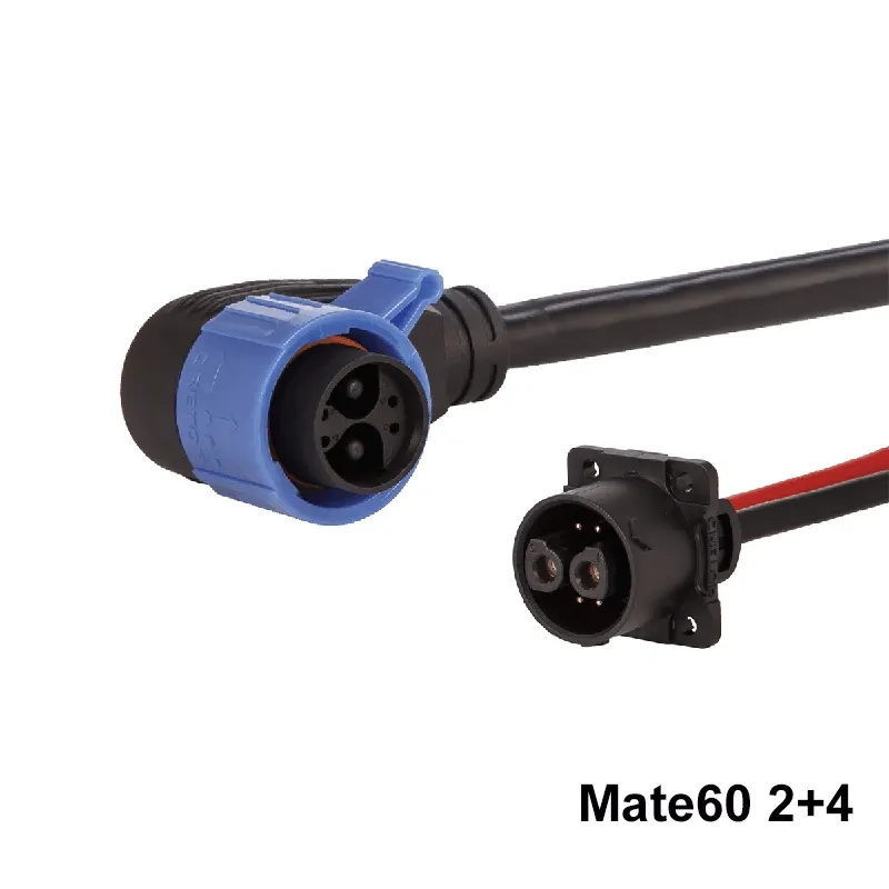 Conector de carga de batería de motocicleta eléctrica de 2+4 pines